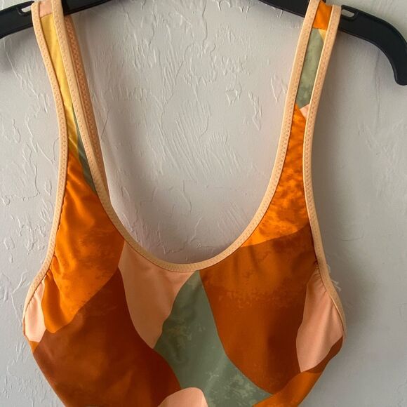 Fe Noel orange peach green multicolored one piece swimsuit - Picture 4 of 10